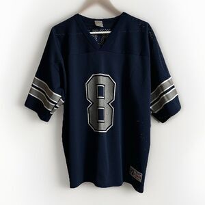 Aikman 8 Blue Silver Jersey Vintage Logo 7 Label Men’s XL Made In USA￼ ￼